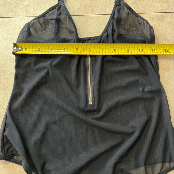 Dynamite Black Sheer 1/4 Zip Bodysuit - Picture 6 of 7